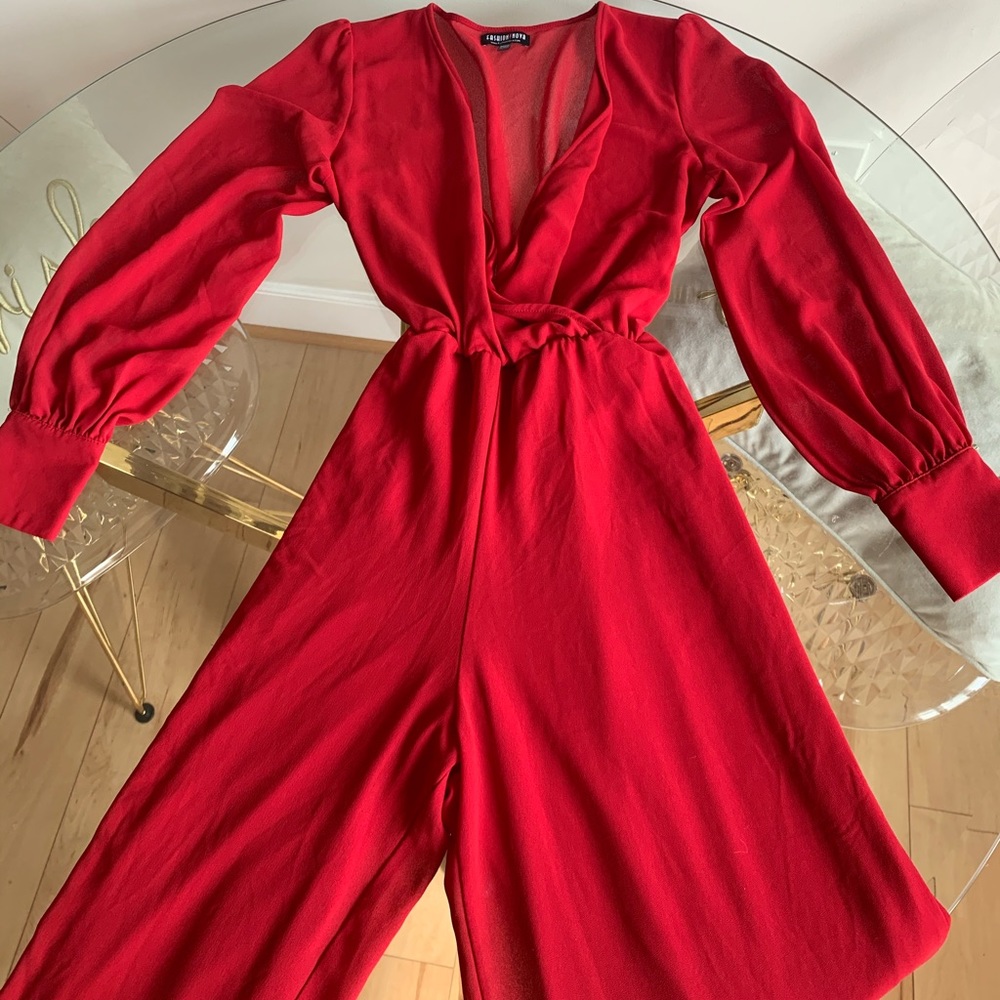 Fashion Nova Red Jumpsuit Romper Size M